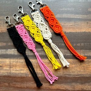 Stocking stuffer gifts, macrame keychain set of 5 keychains,boho keychains